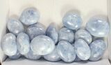 Lot: Polished Blue Calcite Pebbles - kg ( lbs) #77754-1